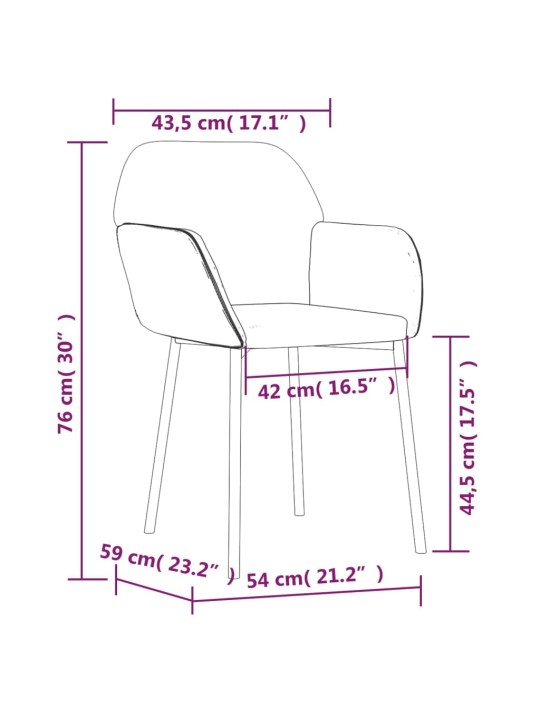 Söögitoolid 2 tk, helehall, samet