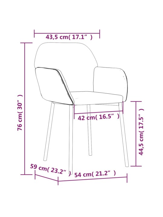 Söögitoolid 2 tk, tumehall, samet