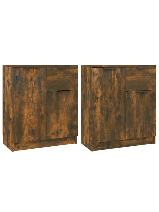 Puhvetkapid 2 tk, suitsutatud tamm, 60 x 30 x 70 cm, tehispuit
