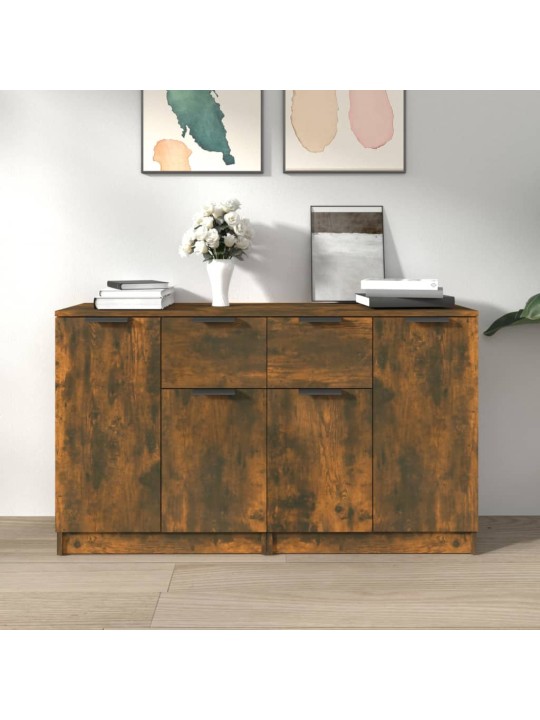 Puhvetkapid 2 tk, suitsutatud tamm, 60 x 30 x 70 cm, tehispuit