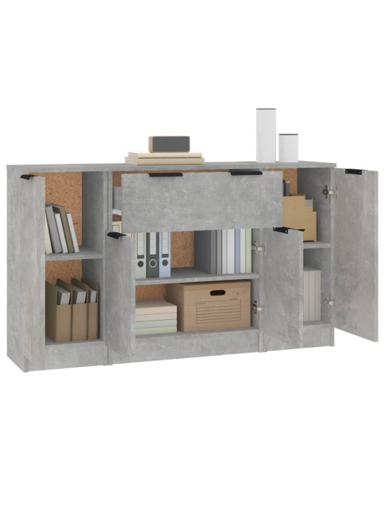 Puhvetkapid 3 tk, betoonhall, tehispuit