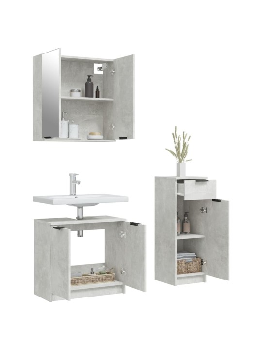 3-OSALINE VANNITOAKAPPIDE KOMPLEKT, BETOONHALL TEHISPUIT