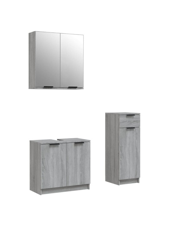 3-OSALINE VANNITOAKAPPIDE KOMPLEKT, HALL SONOMA TAMM, TEHISPUIT