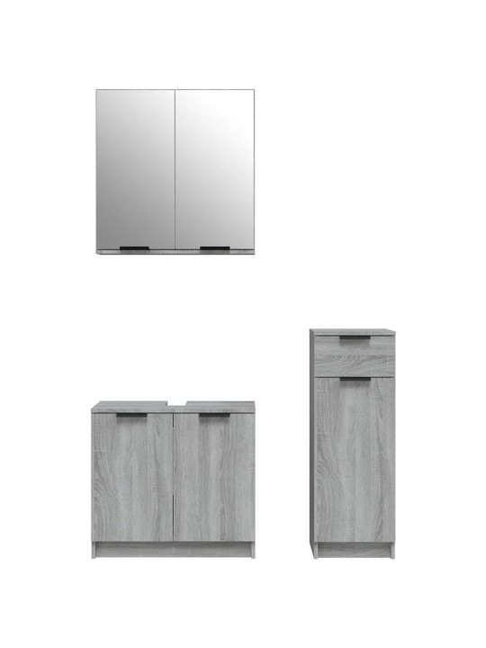 3-OSALINE VANNITOAKAPPIDE KOMPLEKT, HALL SONOMA TAMM, TEHISPUIT