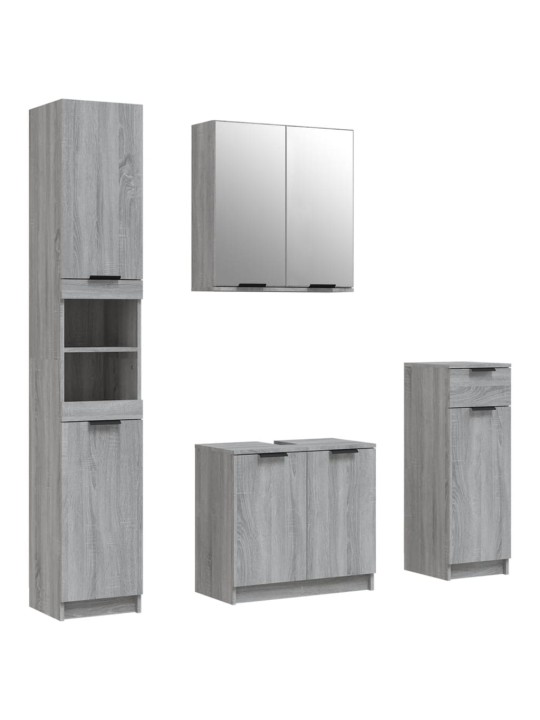 4-OSALINE VANNITOAKAPPIDE KOMPLEKT, HALL SONOMA TAMM, TEHISPUIT