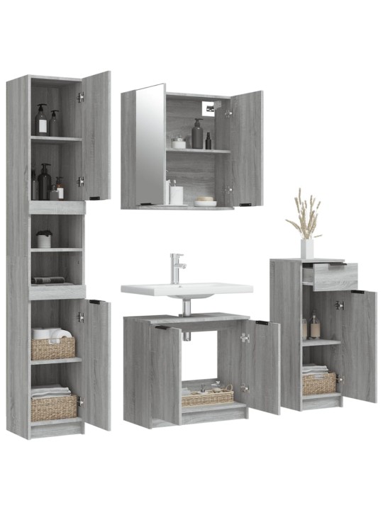 4-OSALINE VANNITOAKAPPIDE KOMPLEKT, HALL SONOMA TAMM, TEHISPUIT