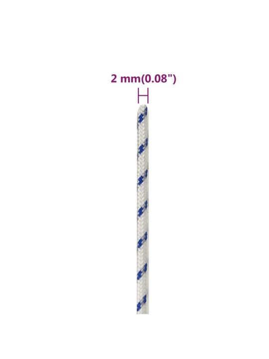 Paadiköis, valge, 2 mm, 25 m, polüpropüleen