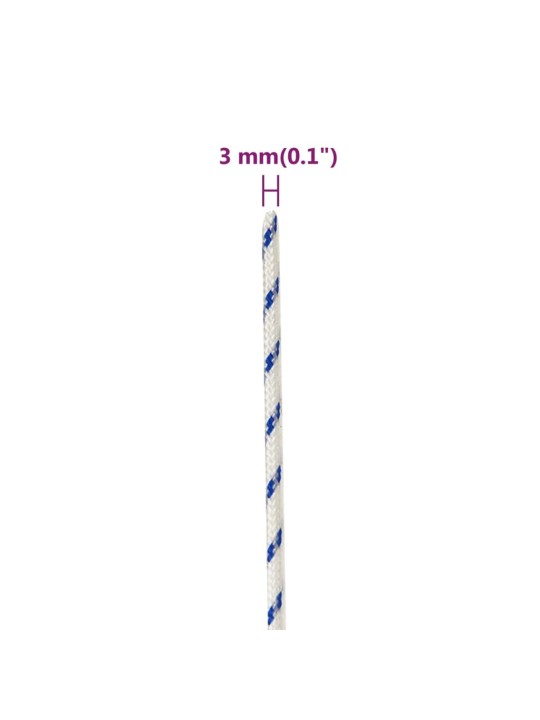 Paadiköis, valge, 3 mm, 50 m, polüpropüleen