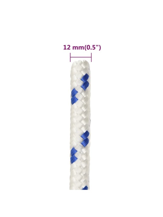 Paadiköis, valge, 12 mm, 25 m, polüpropüleen