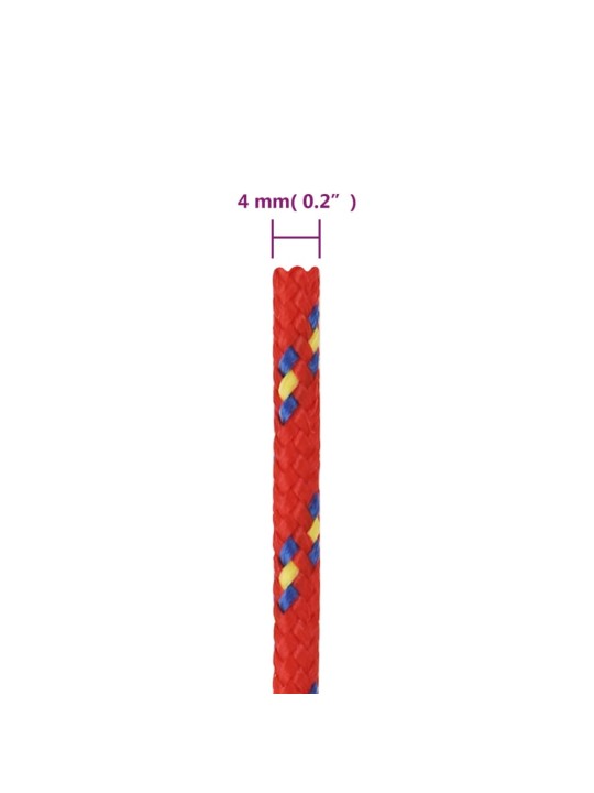 Paadiköis, punane, 4 mm, 25 m, polüpropüleen