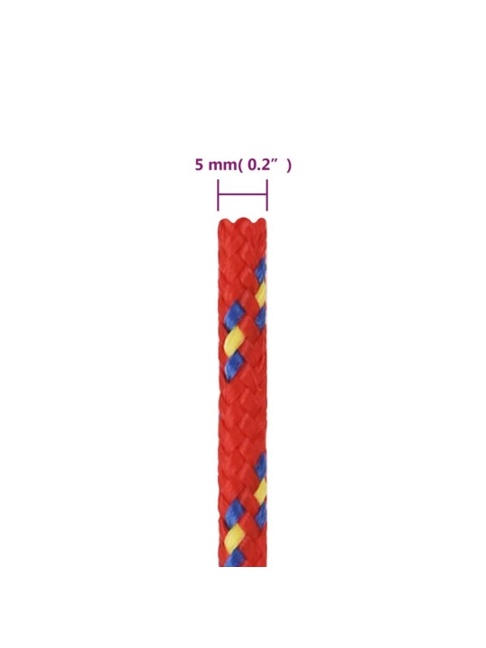 Paadiköis, punane, 5 mm, 25 m, polüpropüleen