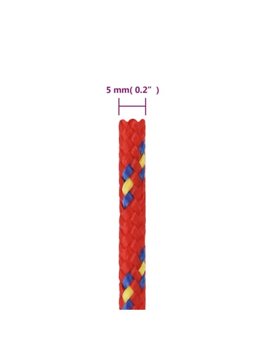 Paadiköis, punane, 5 mm, 50 m, polüpropüleen