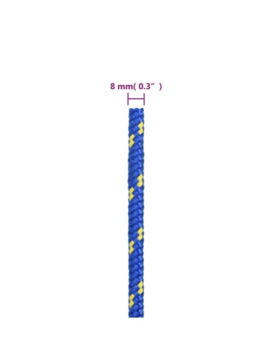 Paadiköis, sinine, 8 mm, 25 m, polüpropüleen