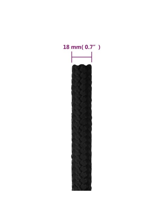 Paadiköis, täismust, 18 mm, 25 m, polüpropüleen