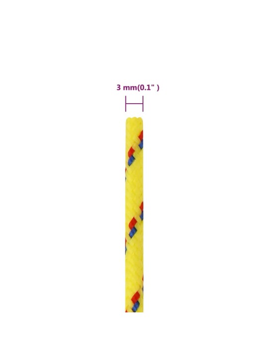 Paadiköis, kollane, 3 mm, 25 m, polüpropüleen