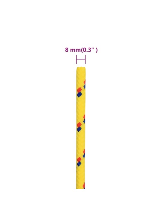 Paadiköis, kollane, 8 mm, 25 m, polüpropüleen