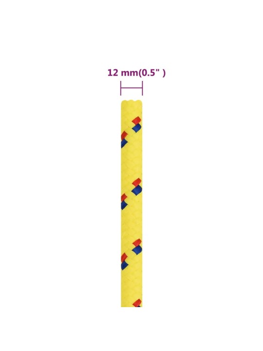 Paadiköis, kollane, 12 mm, 25 m, polüpropüleen