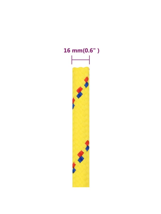 Paadiköis, kollane, 16 mm, 50 m, polüpropüleen