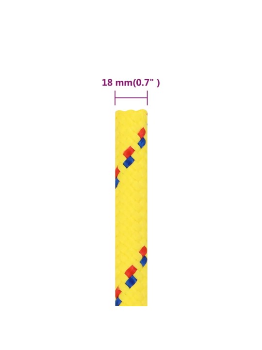 Paadiköis, kollane, 18 mm, 50 m, polüpropüleen