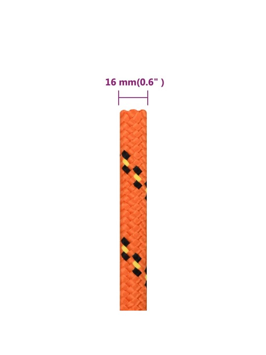 Paadiköis, oranž, 16 mm, 25 m, polüpropüleen