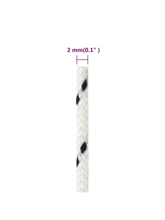 Punutud paadiköis, valge, 2 mm x 25 m polüester