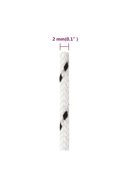 Punutud paadiköis, valge, 2 mm x 50 m polüester