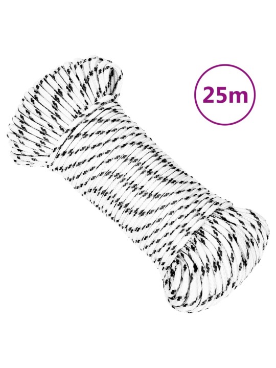 Punutud paadiköis, valge, 3 mm x 25 m polüester