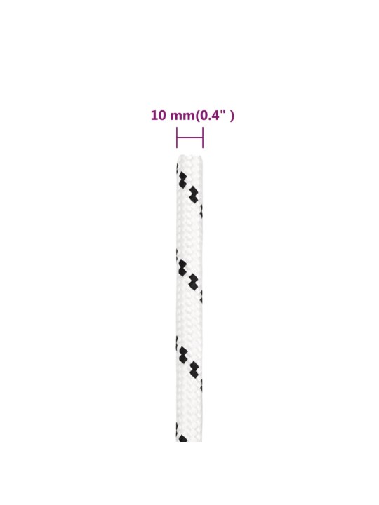 Töököis, valge, 10 mm, 100 m, polüester