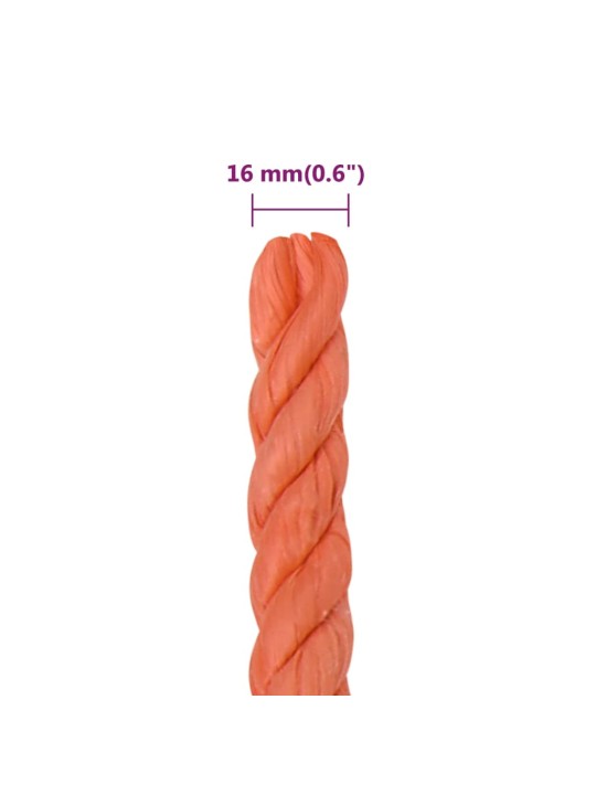TÖÖKÖIS, ORANŽ, 16 MM, 25 M, POLÜPROPÜLEEN