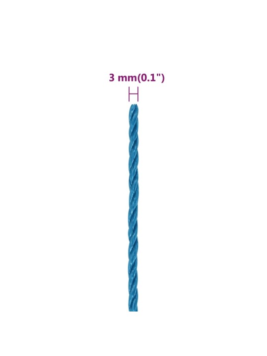 Töököis, sinine, 3 mm, 25 m, polüpropüleen