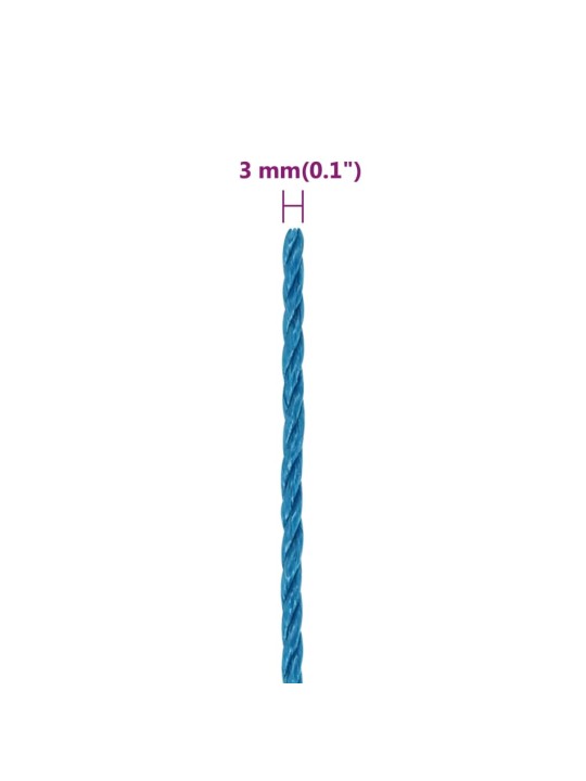 Töököis, sinine, 3 mm, 250 m, polüpropüleen