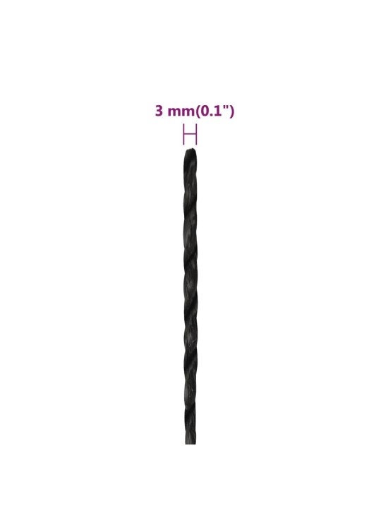 TÖÖKÖIS, MUST, 3 MM, 50 M, POLÜPROPÜLEEN