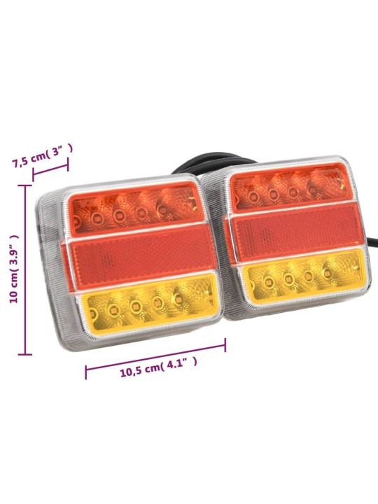 Haagisetuled 2 tk, punane, 10,5x7,5x10 cm, 12 v LED-pirn