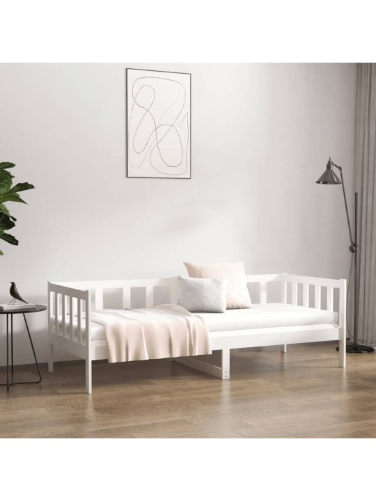 Päevavoodi, valge, 80 x 200 cm, männipuit
