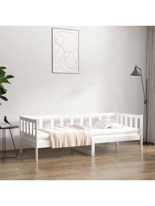 Päevavoodi, valge, 80 x 200 cm, männipuit
