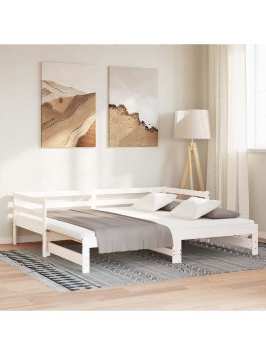 VÄLJATÕMMATAV PÄEVAVOODI ILMA MADRATSITA, VALGE, 80X200 CM