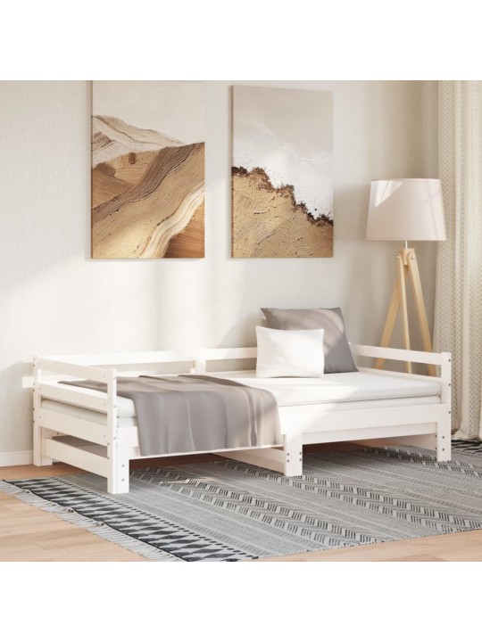 VÄLJATÕMMATAV PÄEVAVOODI ILMA MADRATSITA, VALGE, 80X200 CM
