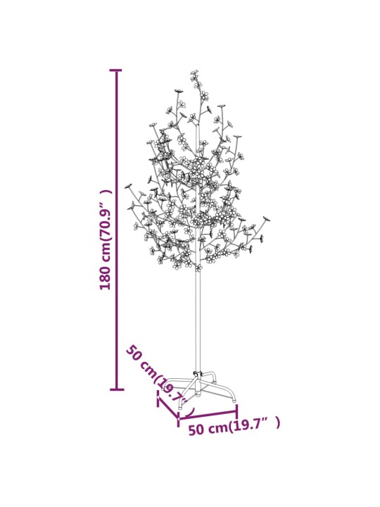 Kirsiõitega LED-puu, soe valge, 200 LEDi, 180 cm
