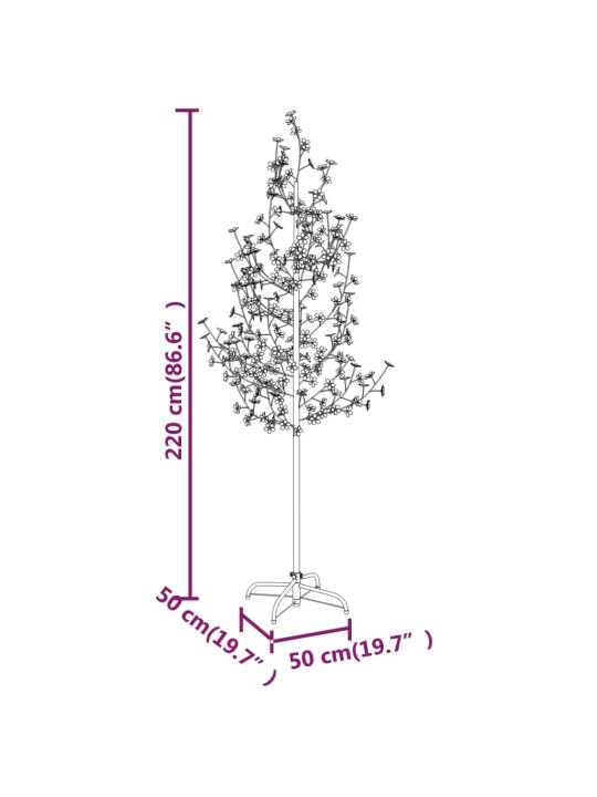 Kirsiõitega LED-puu, soe valge, 220 LEDi, 220 cm