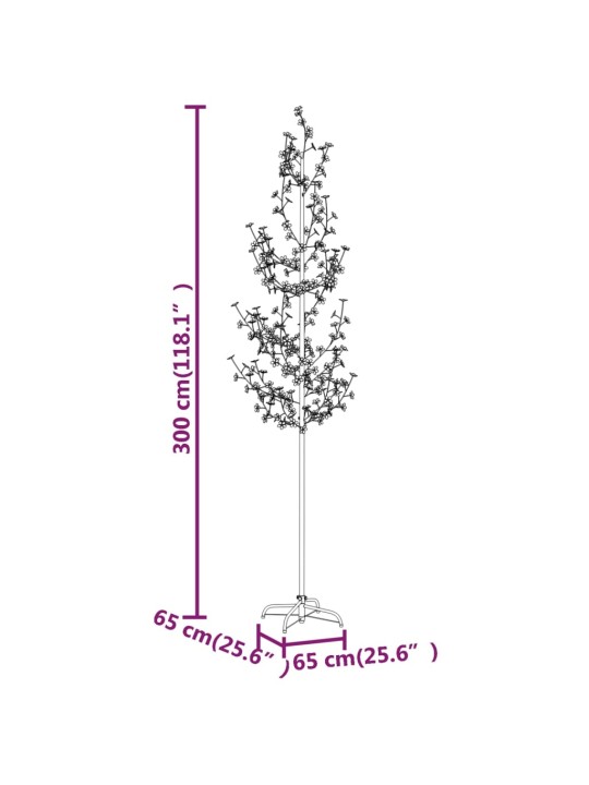Kirsiõitega LED-puu, soe valge, 368 LEDi, 300 cm
