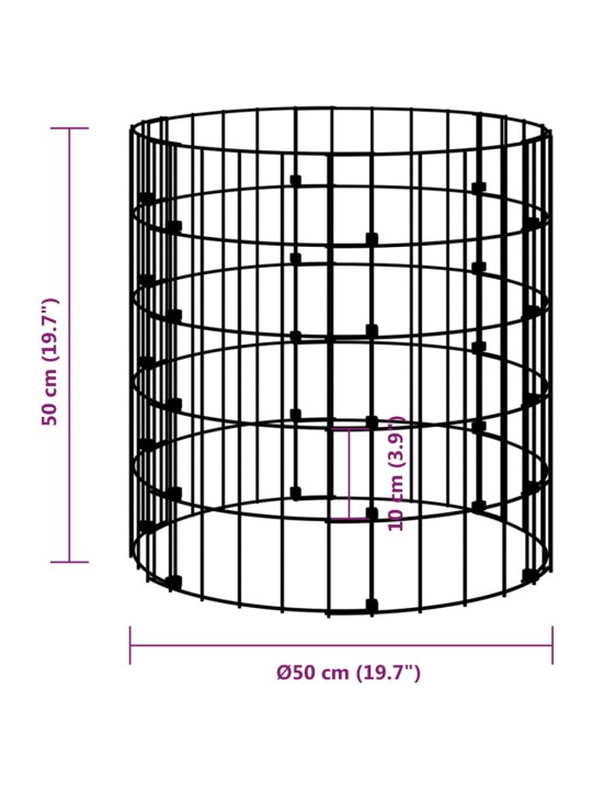 Aiakomposter, ø50 x 50 cm, tsingitud teras