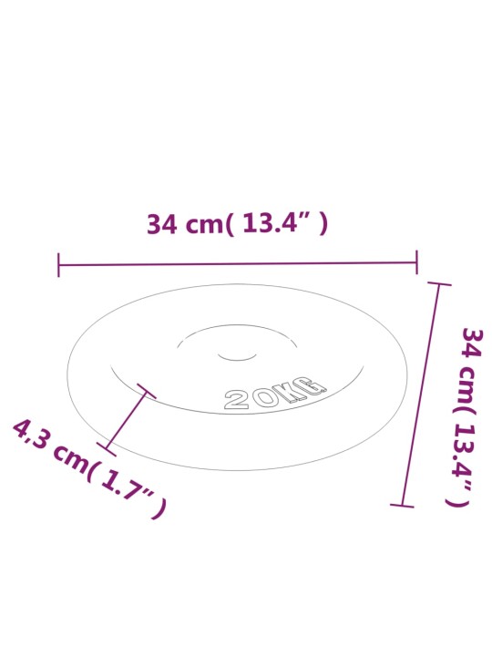 Kaaluplaat, 20 kg, malm