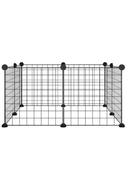 8-paneeliga lemmiklooma aedik, must, 35 x 35 cm, teras
