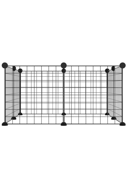 8-paneeliga lemmiklooma aedik, must, 35 x 35 cm, teras
