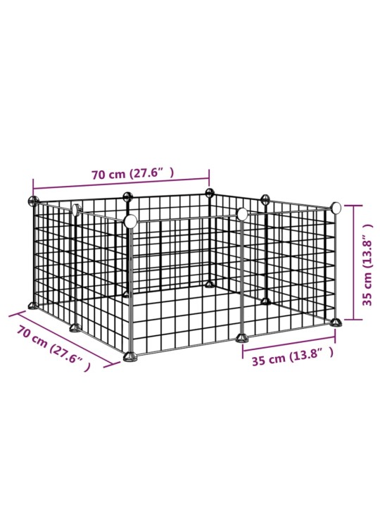 8-paneeliga lemmiklooma aedik, must, 35 x 35 cm, teras