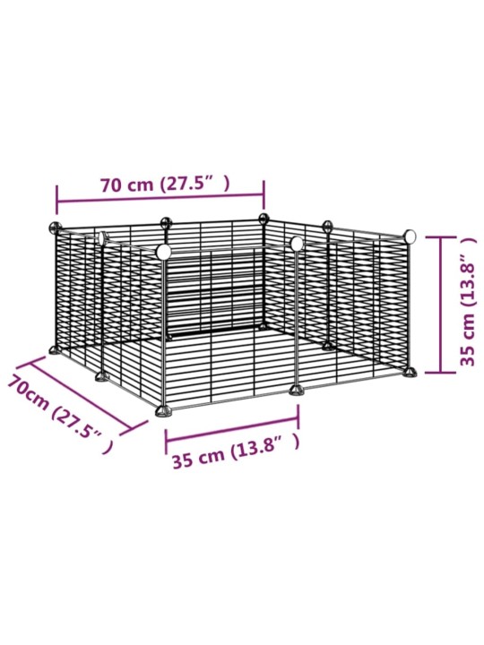 8-paneeliga lemmiklooma aedik, must, 35 x 35 cm, teras