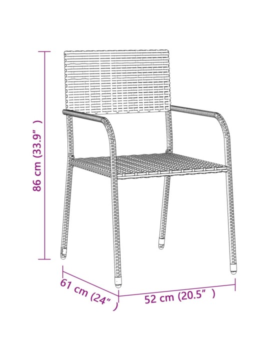 7-osaline aiamööblikomplekt, polürotang, hall