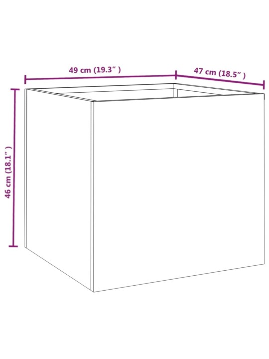 Taimekast, 49x47x46 cm, corten teras