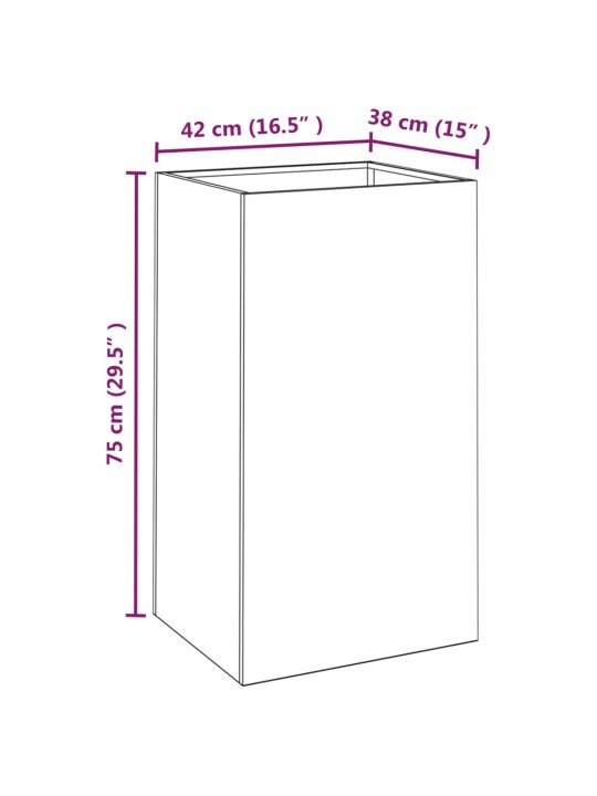 Taimekast, 42x38x75 cm, corten teras