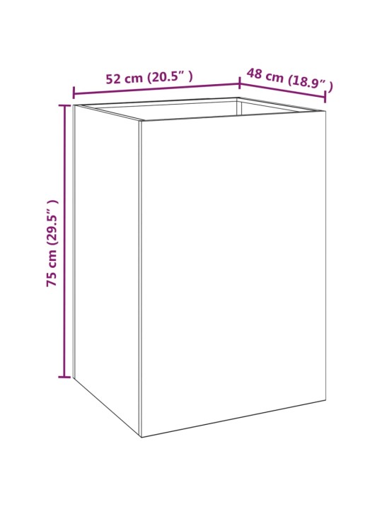 Taimekast, 52x48x75 cm, corten teras